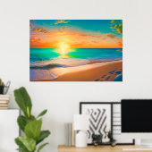 Seascape bei Sonnenuntergang Poster (Heimbüro)