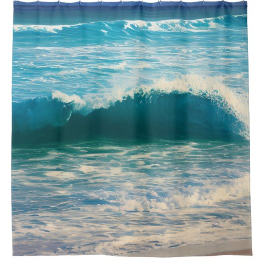 Seascape Blue Ocean Wave Duschvorhang (Vorderseite)