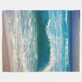 Seascape Blue Ocean Wave Fleecedecke (Vorderseite (Horizontal))