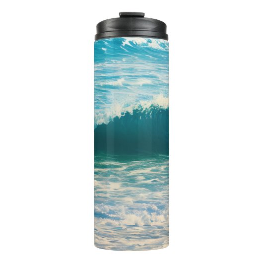 Seascape Blue Ocean Wave Thermosbecher (Vorderseite)