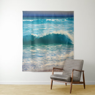 Seascape Blue Ocean Wave Wandteppich