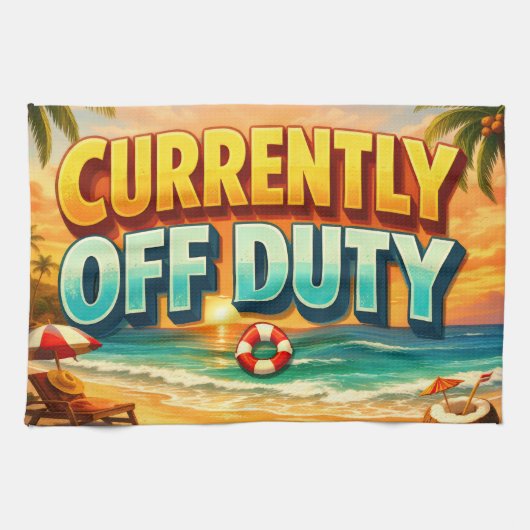 Seascape Coastal Currently Off Duty Artwork Geschirrtuch (Horizontal)