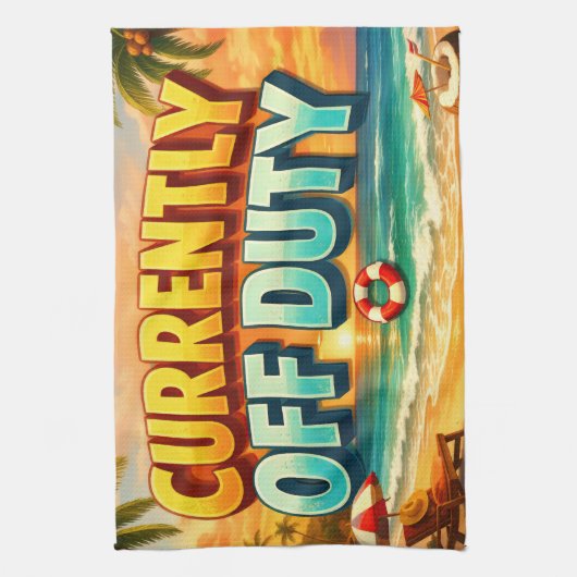 Seascape Coastal Currently Off Duty Artwork Geschirrtuch (Vertikal)
