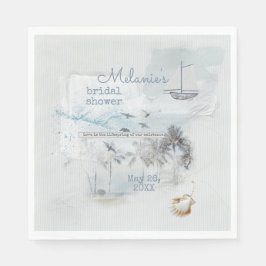 Seascape Collage Brautparty Serviette