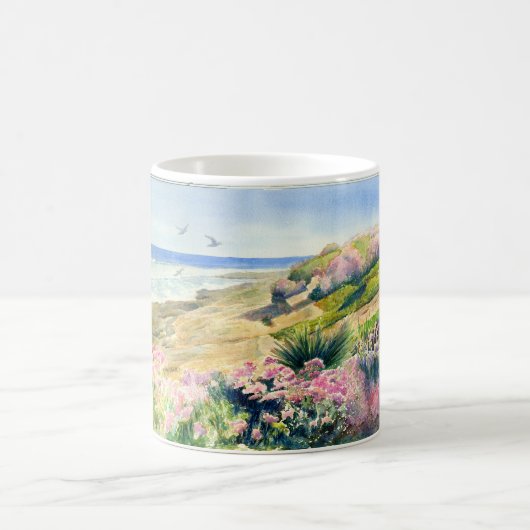 Seascape-Design auf weißer Tasse (Mittel)