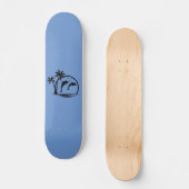Seascape Dolphin Jumping Palm Tree Ozean Skateboard (Vorderseite)