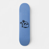 Seascape Dolphin Jumping Palm Tree Ozean Skateboard (Vorne)