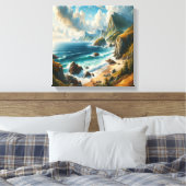 Seascape Gemälde Strand mit Klippen Leinwanddruck (Insitu (Schlafzimmer))