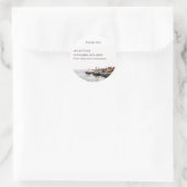 Seascape Harbor Vielen Dank Gastgeschenk Hochzeit Runder Aufkleber (Tasche)