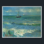 Seascape in Saintes-Maries-de-la-Mer, Van Gogh Poster<br><div class="desc">Seascape in Saintes-Maries-de-la-Mer,  Mai-Juni 1888 Vincent Van Gogh (1853-1890) Diese beeindruckende Seekarte ist von dunkelblauem Wasser mit drei Segelbooten in der Nähe des Ufers.</div>