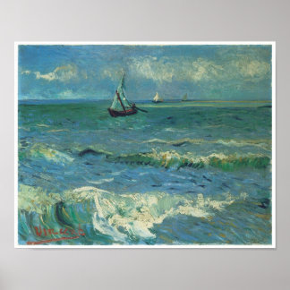 Seascape in Saintes-Maries-de-la-Mer, Van Gogh Poster