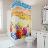 Seascape Liebe: Aquarellbilder Duschvorhang (Beispiel)