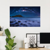 Seascape Lighthouse | Milky Way Lanta Island Krabi Poster (Heimbüro)