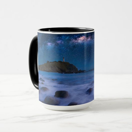 Seascape Lighthouse | Milky Way Lanta Island Krabi Tasse (Vorderseite Links)