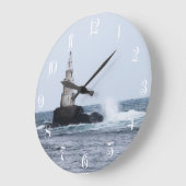 Seascape mit Leuchtturm Große Wanduhr (Winkel)