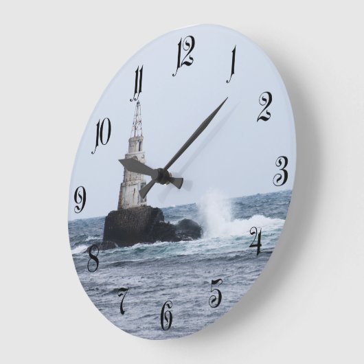 Seascape mit Leuchtturm Große Wanduhr (Winkel)