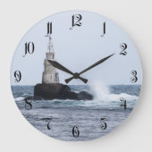 Seascape mit Leuchtturm Große Wanduhr (Vorderseite)