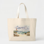 * Seascape mit Leuchtturm * Jumbo Stoffbeutel (Vorne)