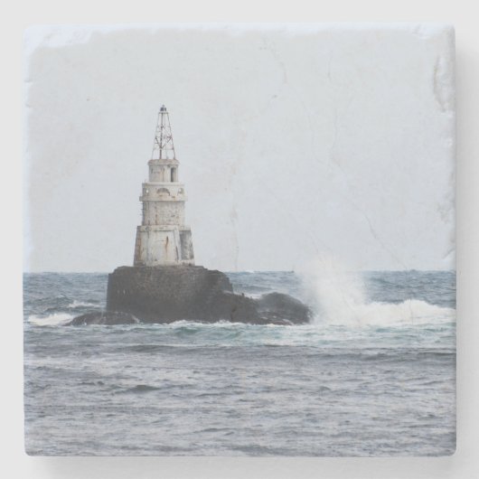 Seascape mit Leuchtturm Steinuntersetzer (Vorderseite)