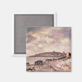 Seascape mit Ponys am Strand Magnet (Vorderseite/Rückseite)