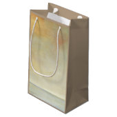 Seascape mit ruhiger Orangensonne Kleine Geschenktüte (Rückseite Schrägansicht)