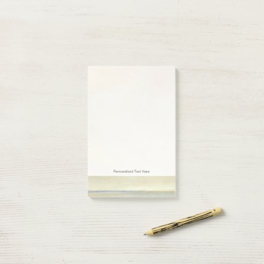 Seascape mit ruhiger Orangensonne Post-it Klebezettel (Auf Schreibtisch)