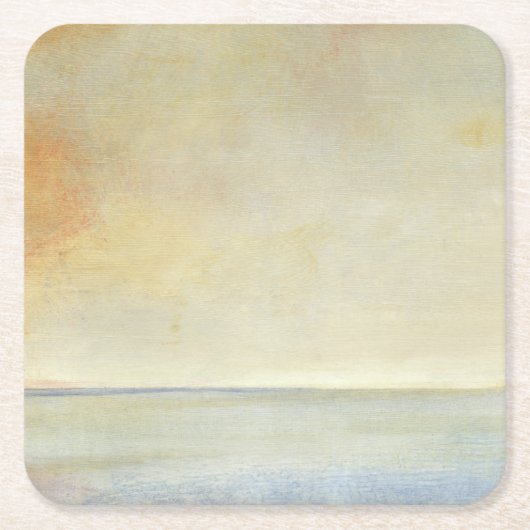 Seascape mit ruhiger Orangensonne Rechteckiger Pappuntersetzer (Vorderseite)