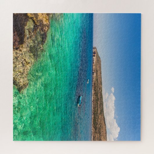 Seascape mit Small Fisherman Boat Jigsaw Puzzle (Horizontal)