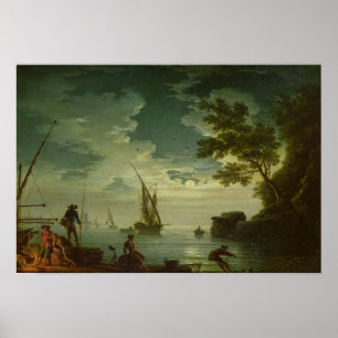 Seascape, Mondlicht, 1772 Poster