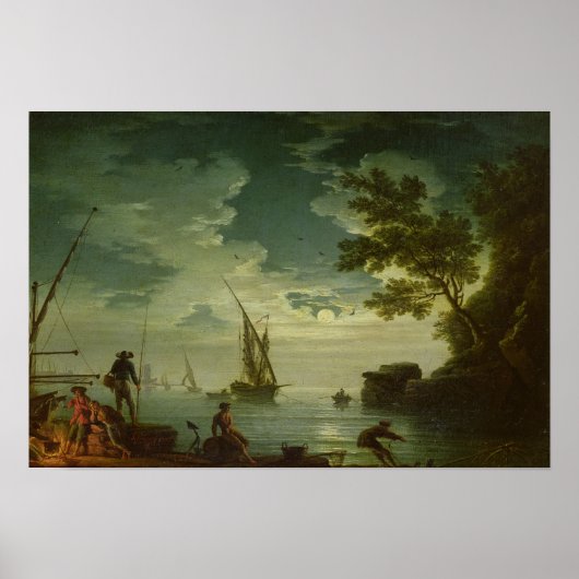 Seascape, Mondlicht, 1772 Poster (Vorne)