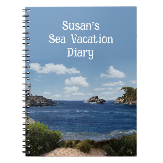 Seascape-Notebook mit anpassbarem Text Notizblock (Vorderseite)