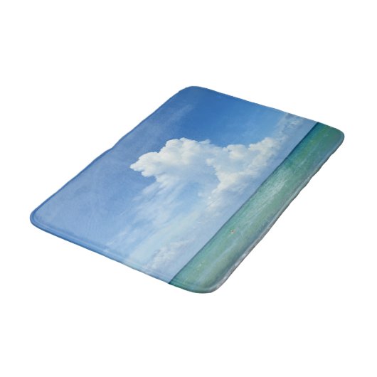 Seascape Ocean and Storm Cloud Coast Badematte (Schrägansicht)