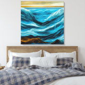 Seascape Painting - Stretchierte Canvas Print Leinwanddruck (Insitu (Schlafzimmer))