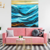 Seascape Painting - Stretchierte Canvas Print Leinwanddruck (Insitu (Wohnzimmer))