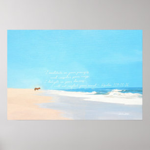 Seascape Psalm 119 15 16 Bibelverse Poster