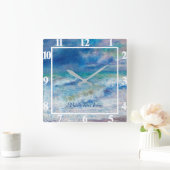 Seascape Quadratische Wanduhr (Zuhause)
