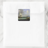 Seascape Quadratischer Aufkleber (Tasche)