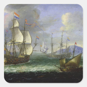 Seascape Quadratischer Aufkleber
