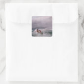 Seascape Quadratischer Aufkleber (Tasche)