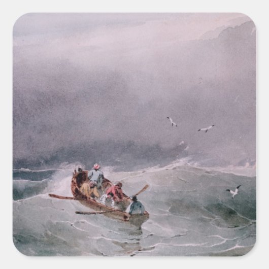 Seascape Quadratischer Aufkleber (Vorderseite)