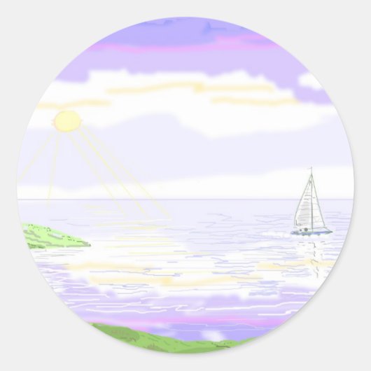 Seascape Runder Aufkleber (Vorderseite)