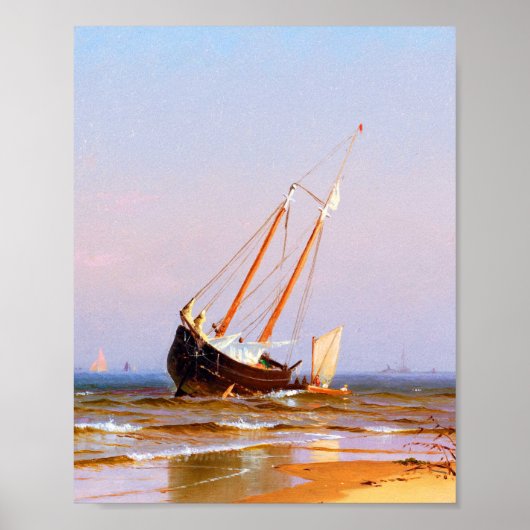 Seascape, Schiff von Alfred Thompson Bricher Poster (Vorne)