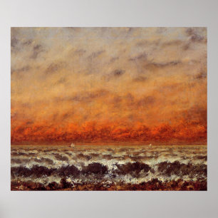 Seascape, schönes Bild von Gustave Courbet Poster