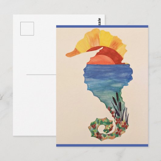 Seascape-Seepferd Postkarte (Vorne/Hinten)