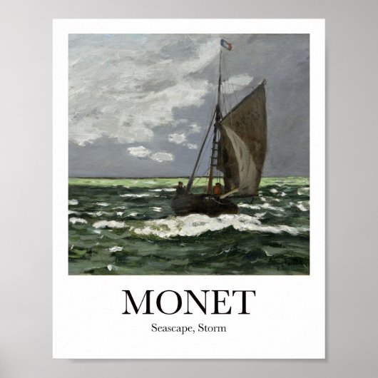 Seascape, Sturm von Claude Monet Poster (Vorne)