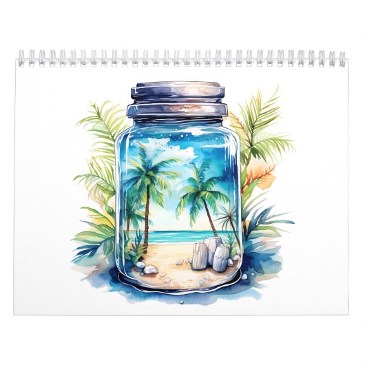 Seascape und Kokospalmen in einem Glas Kalender (Titelbild)
