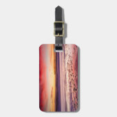 Seascape und Pier bei Sonnenuntergang, CA Gepäckanhänger (Vorderseite vertikal)