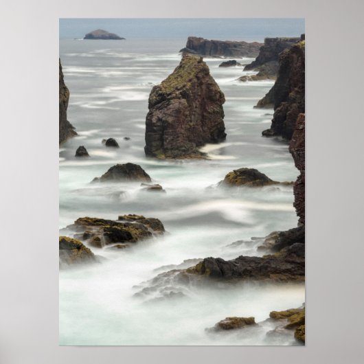 Seascape und Seestacks, Shetland Poster (Vorne)