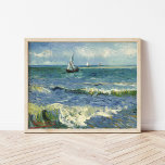 Seascape | Vincent Van Gogh Poster<br><div class="desc">Seascape in der Nähe von Les Saintes-Maries-de-la-Mer (1888) von dem niederländischen Postimpressionisten Vincent Van Gogh. Original-Kunstwerk ist ein Ölgemälde auf der Leinwand,  das ein Boot auf einem abstrakten blauen Ozean darstellt. Verwenden Sie die Entwurfstools,  um einen benutzerdefinierten Text hinzuzufügen oder das Bild zu personalisieren.</div>