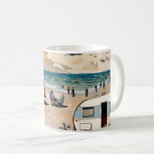 Seascape, Vintage Karawane am Strand Kaffeetasse (VorderseiteRechts)
